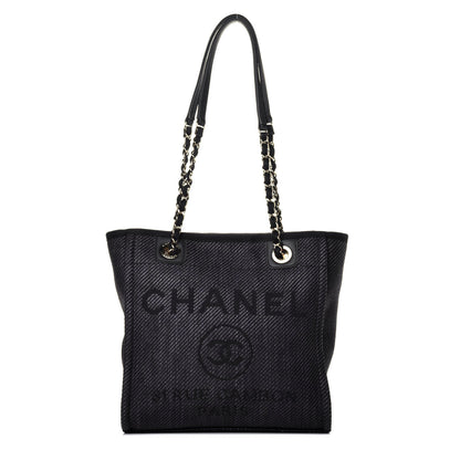 Chanel Mixed Fibers Calfskin Mini Deauville Tote Black 1 of 8