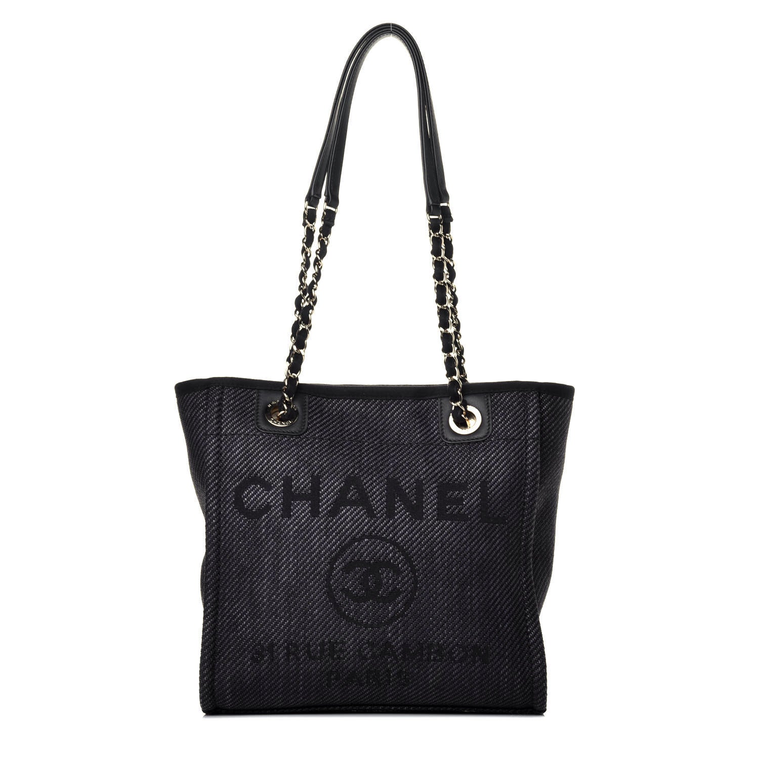 Chanel Mixed Fibers Calfskin Mini Deauville Tote Black 1 of 8