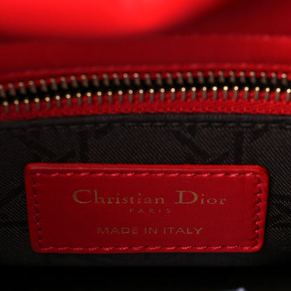 Christian Dior Lambskin Cannage Small My Lady Dior Red 6 of 9