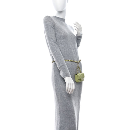 Chanel Lambskin Quilted Mini Chain Belt Bag Light Green 3 of 10