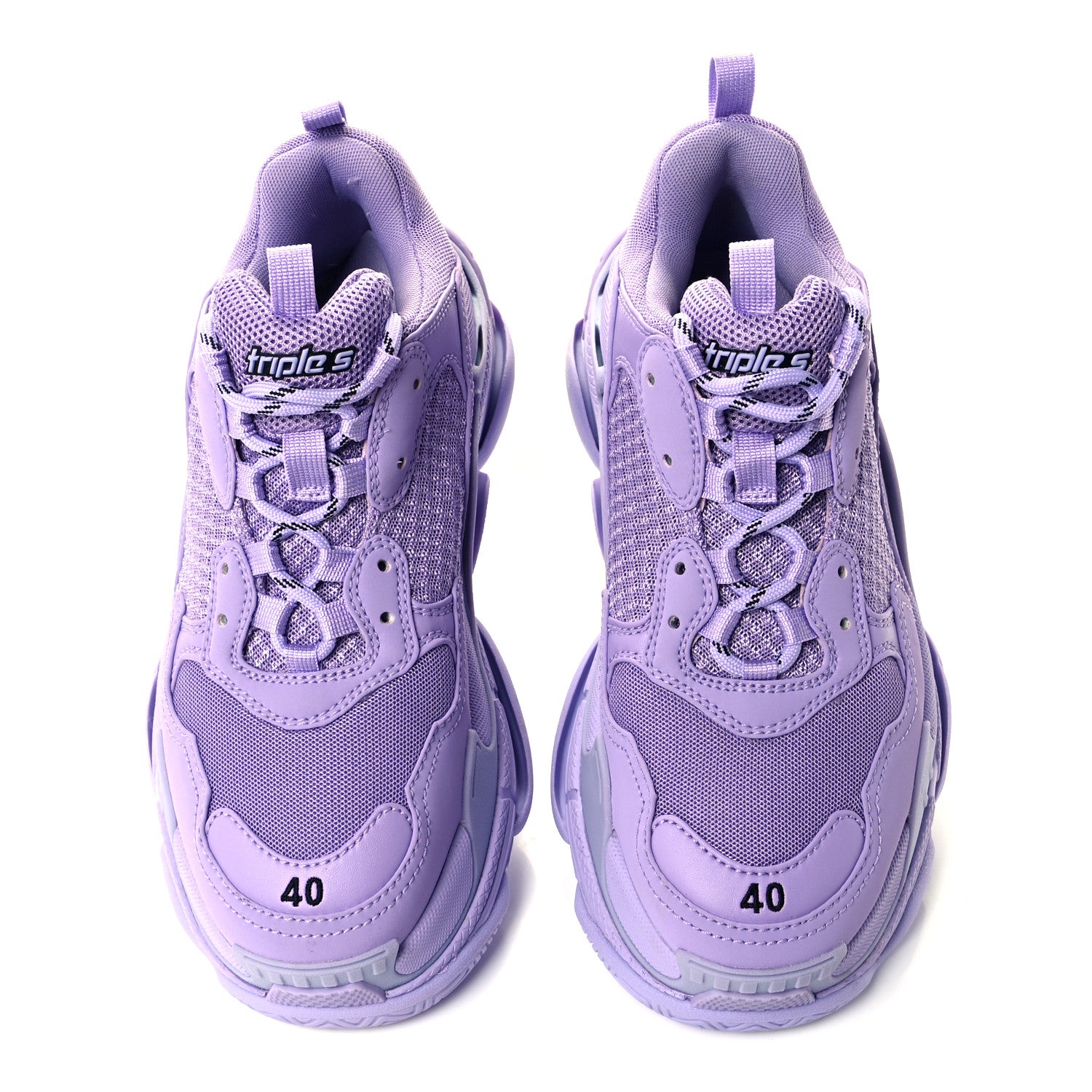 Balenciaga Fabric Mesh Womens Triple S Sneakers 40 Light Lilac 4 of 9