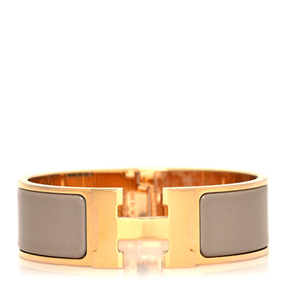 Hermes Enamel Wide Clic Clac H Bracelet GM Marron Glace 1 of 5
