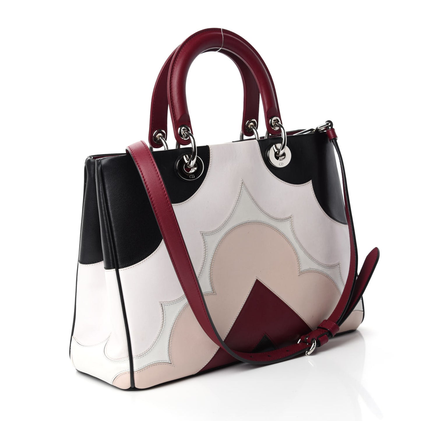 Smooth Calfskin Scalloped Medium Diorissimo Multicolor