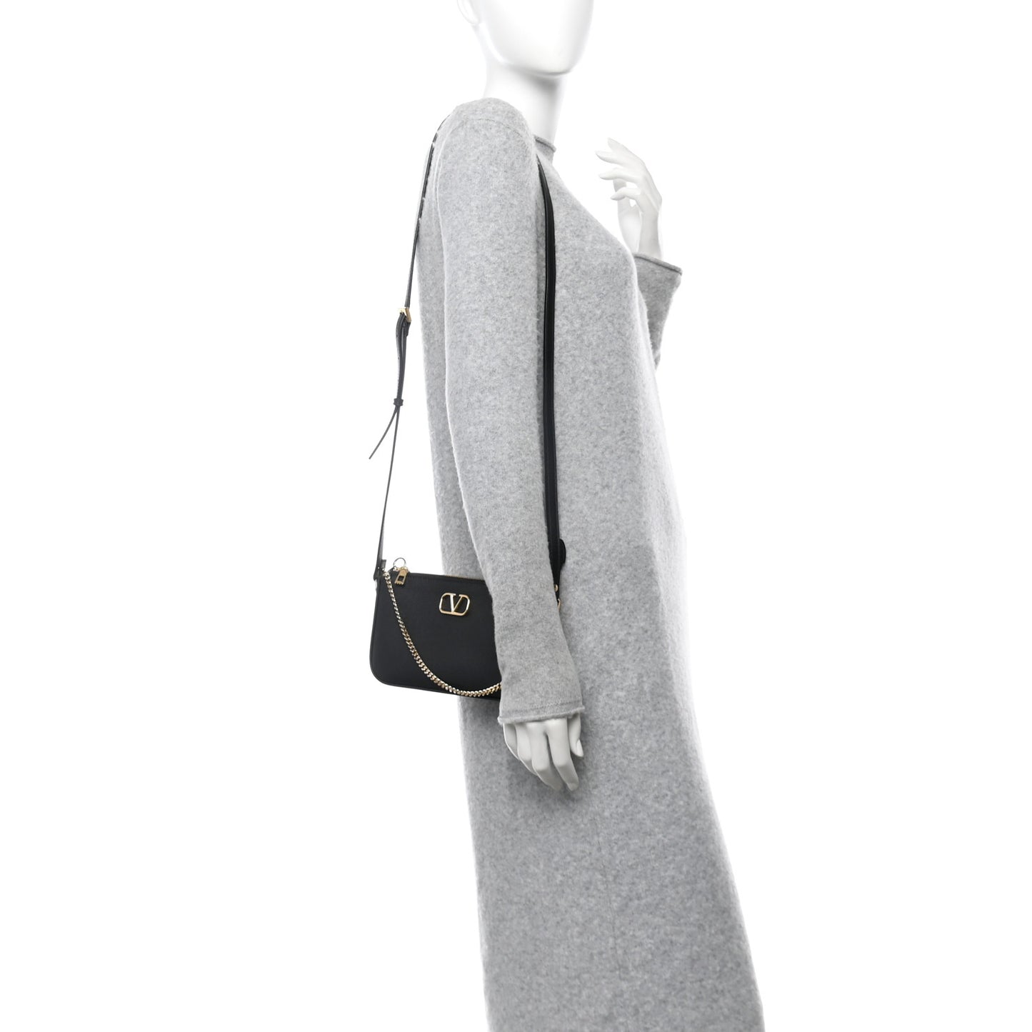 Calfskin Mini Vlogo Crossbody Bag Black