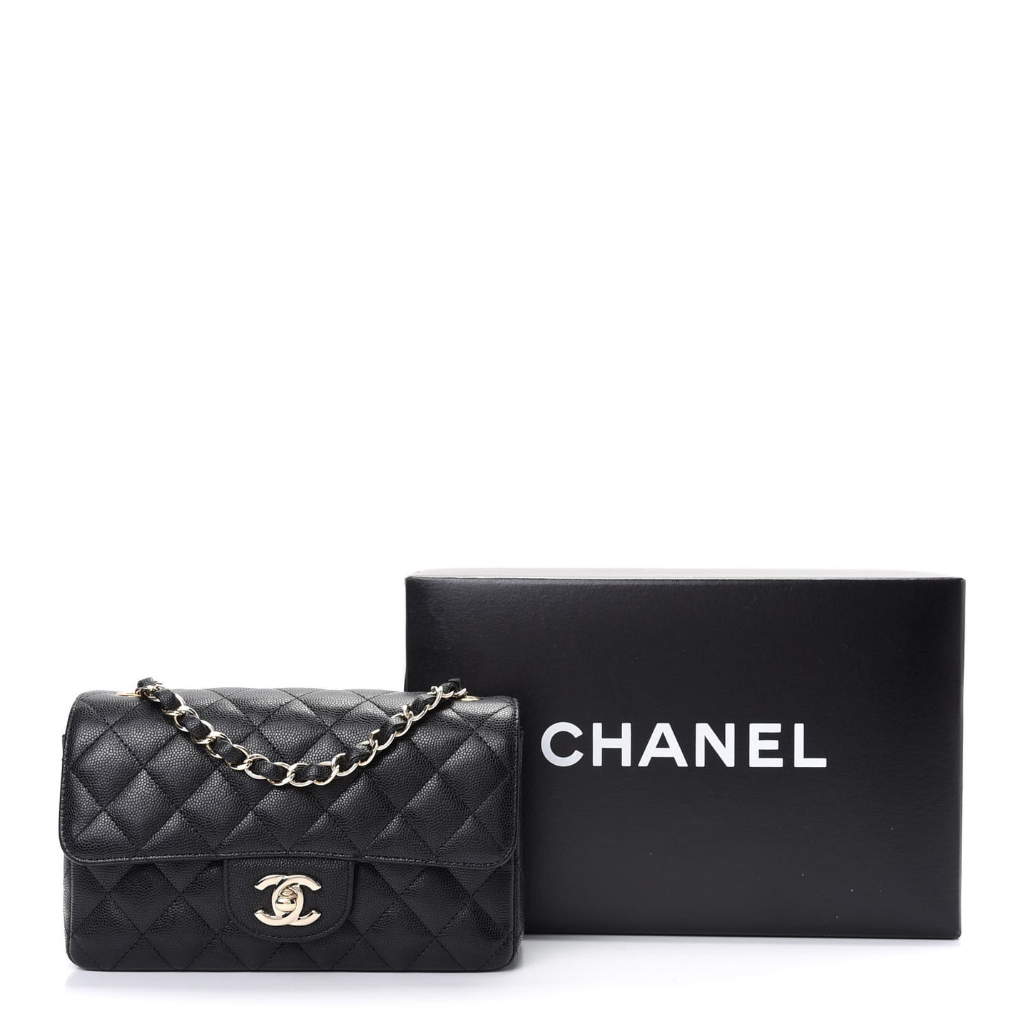 Caviar Quilted Mini Rectangular Flap Black