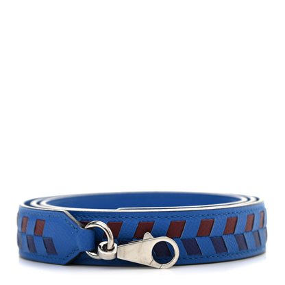 Hermes Epsom 25mm Tressage Shoulder Strap Blue Zellige Blue Encre Rouge 1 of 5