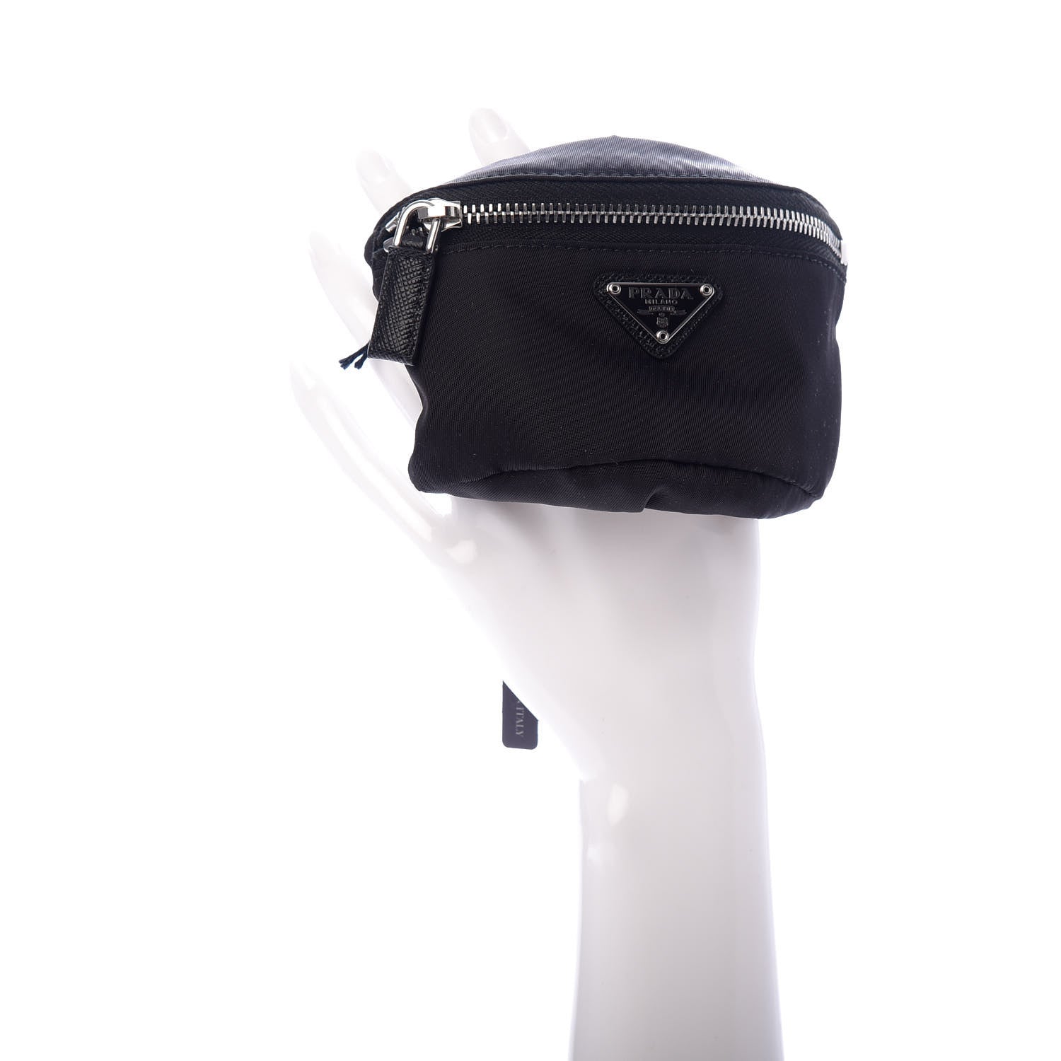 Prada Tessuto Nylon Wrist Pouch Black 2 of 9