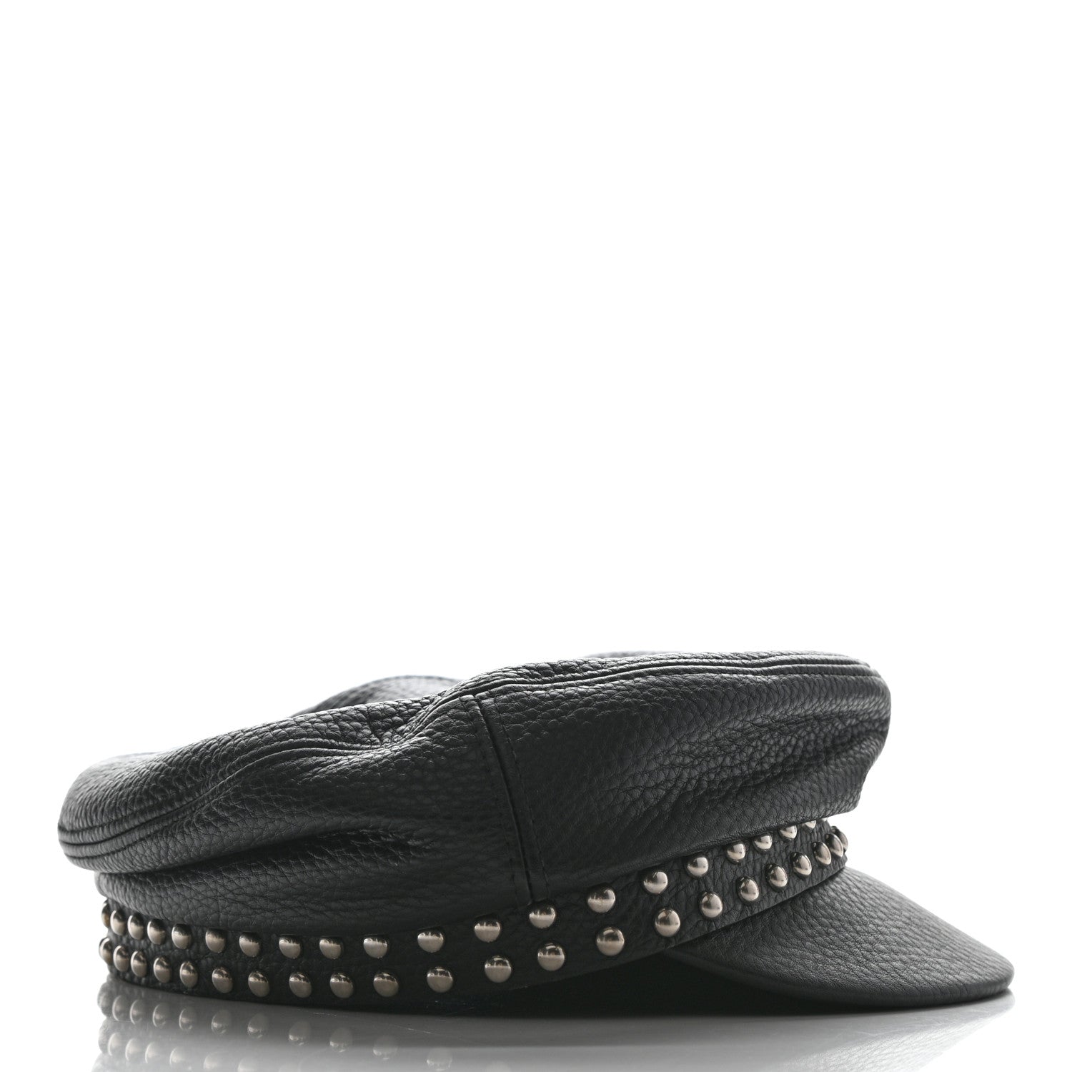 Gucci Calfskin Studded Cellarius Hat M Black 5 of 8