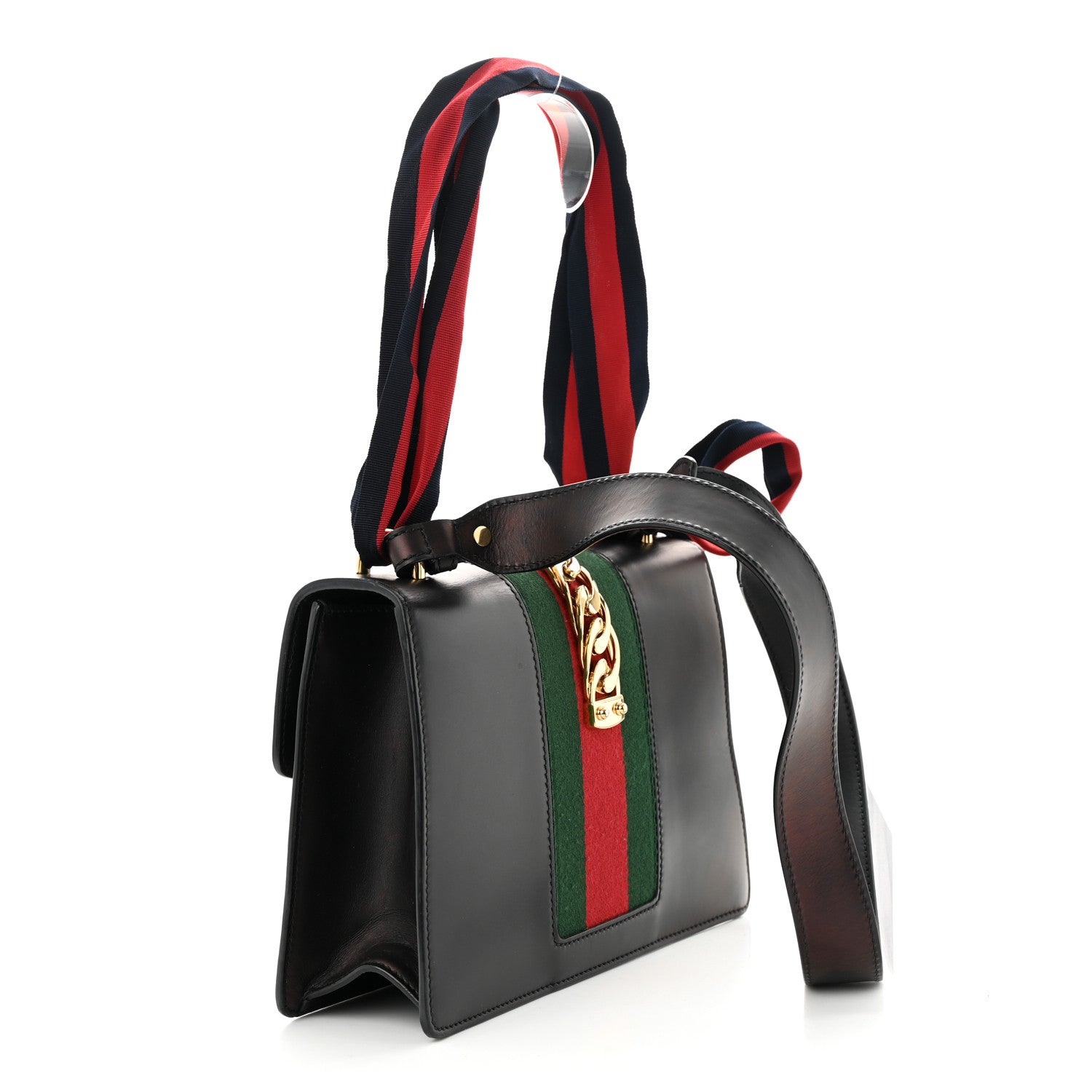 Gucci Calfskin Small Sylvie Shoulder Bag Black 3 of 11