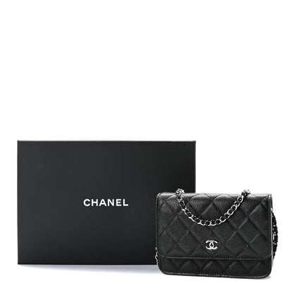Chanel Caviar Quilted Mini Wallet On Chain WOC Black 9 of 9