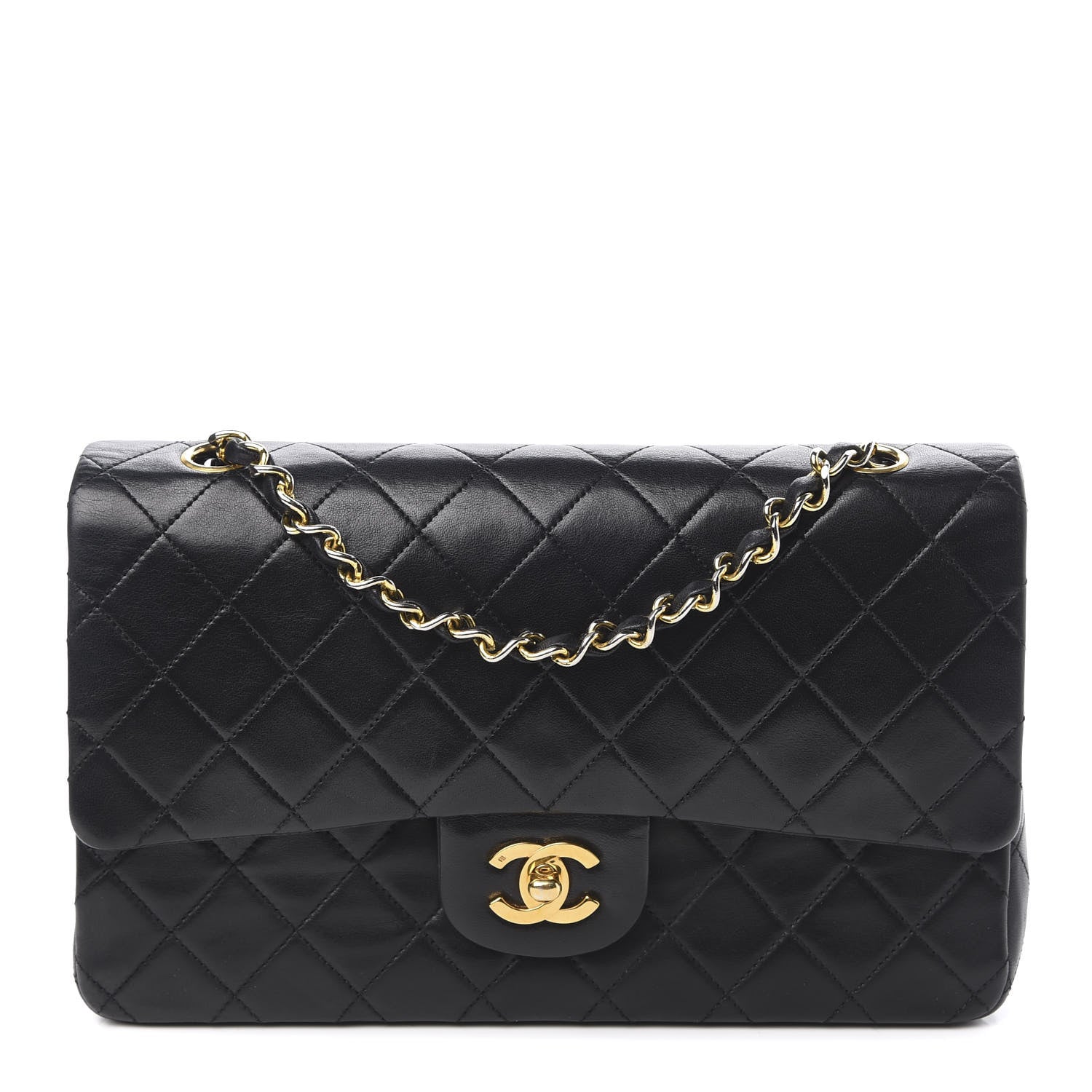 Chanel Lambskin Quilted Medium Double Flap Black 1 of 13