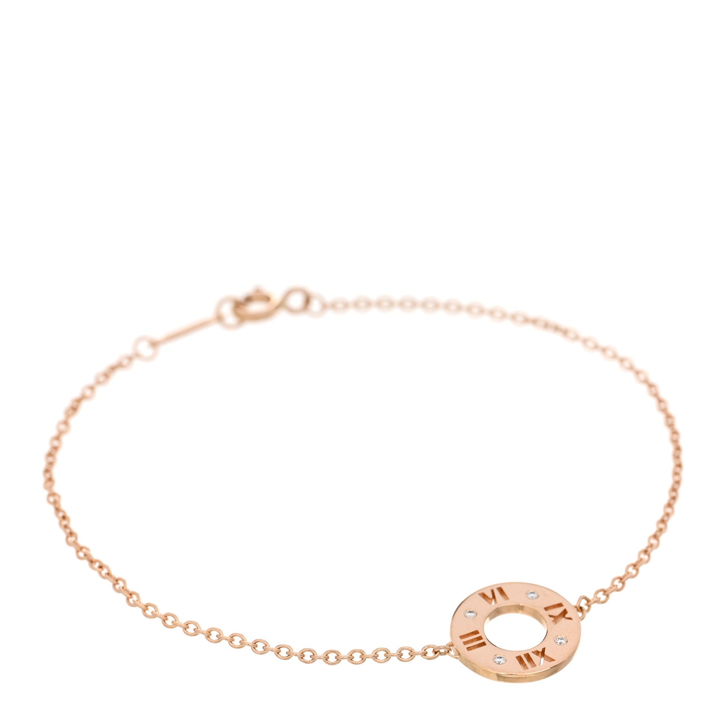 18K Rose Gold Diamond Atlas Pierced Bracelet