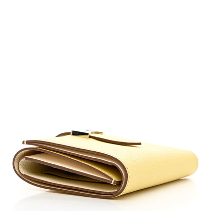 Hermes Epsom Verso Tri-Fold Bearn Compact Wallet Jaune Poussin Nata 4 of 8