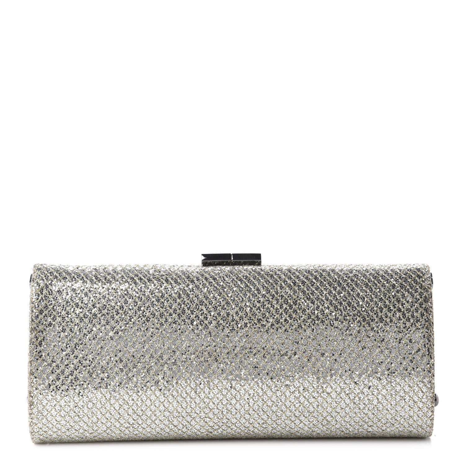 Jimmy Choo Glitter Fabric Small Tube Clutch Champagne 1 of 9