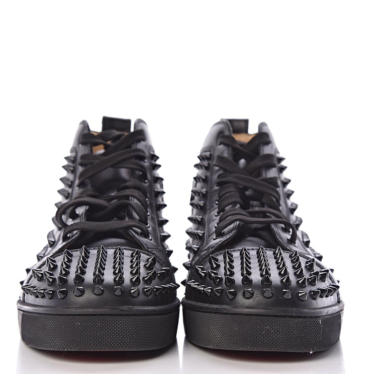 Christian Louboutin Calfskin Mens Louis Spikes Flat Sneakers 45 Black 2 of 11