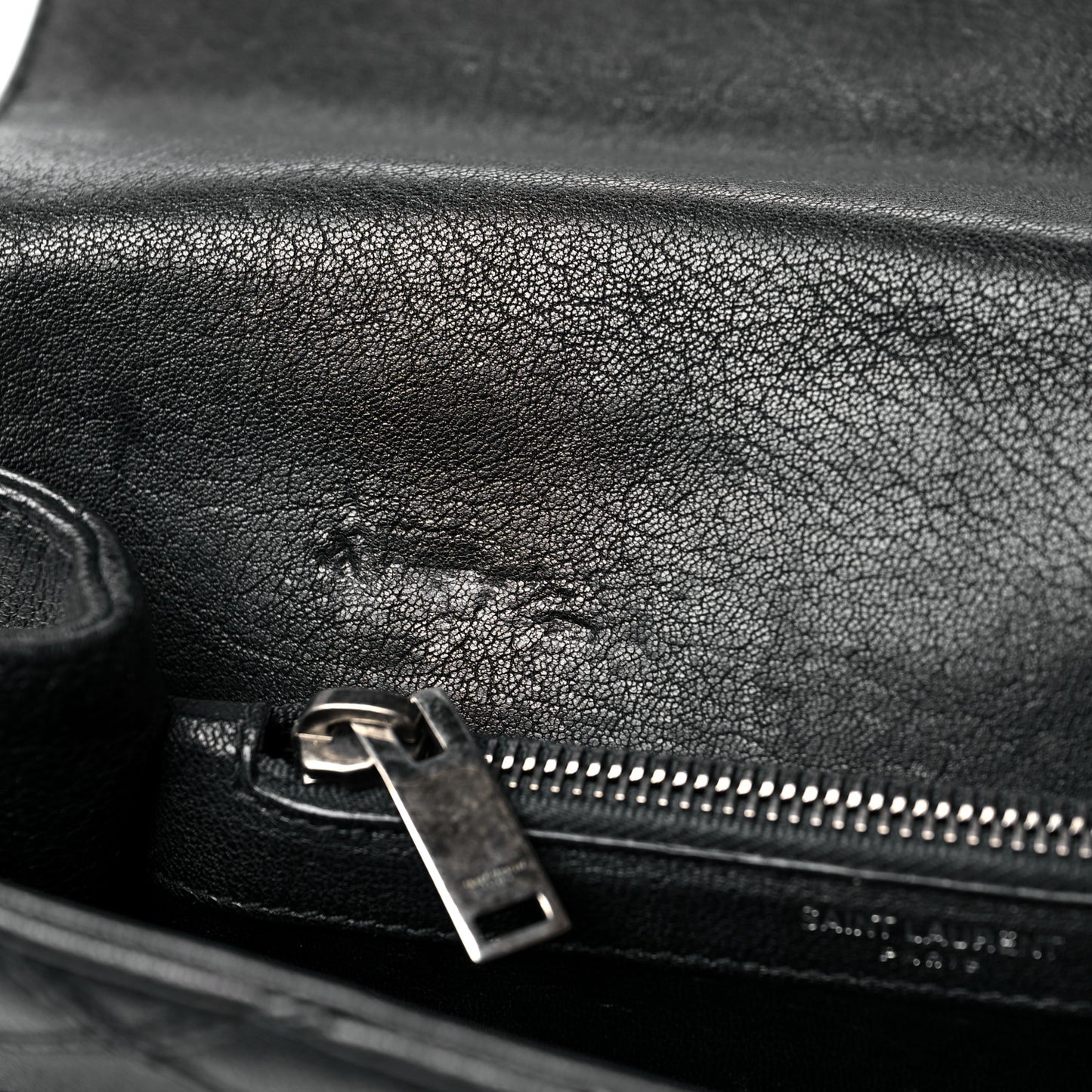 Calfskin Matelasse Diamond Quilted Monogram Medium College Bag Black