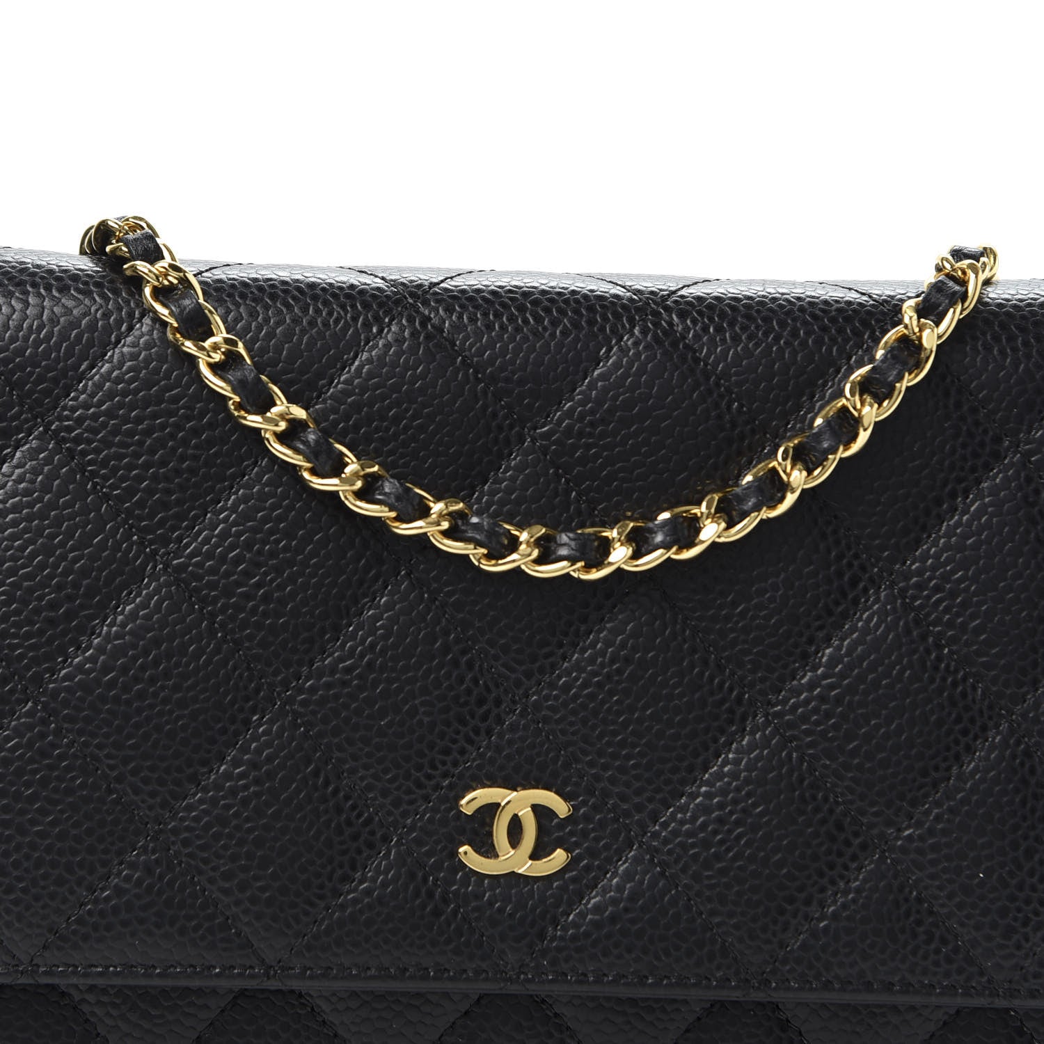 Chanel Caviar Quilted Wallet On Chain WOC Black 10 of 11