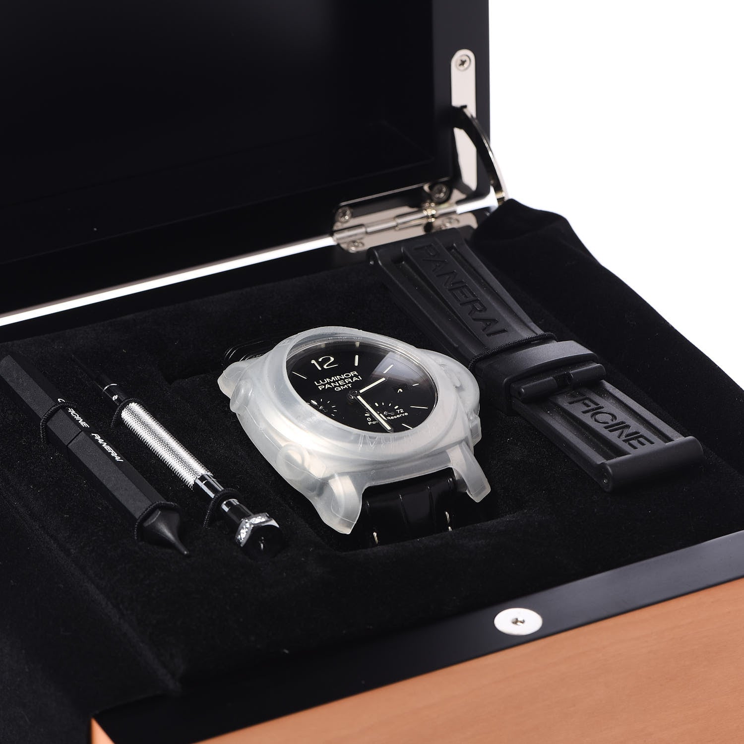 Panerai Stainless Steel Alligator 44mm 1950 3 Days GMT Power Reserve Automatic Watch Black PAM00321 10 of 11