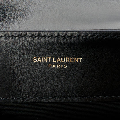 Saint Laurent Sequin Y Quilted Monogram Small Loulou Chain Satchel Black 6 of 11