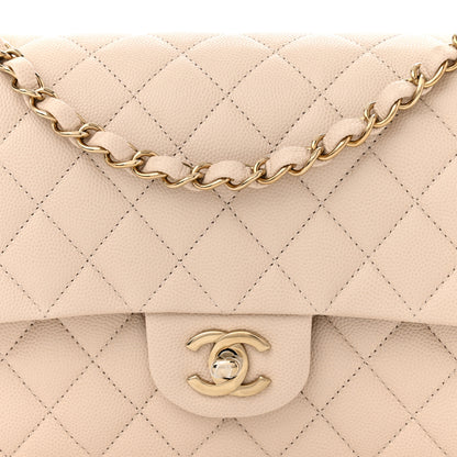 Chanel Caviar Quilted Medium Double Flap Light Beige 8 of 11