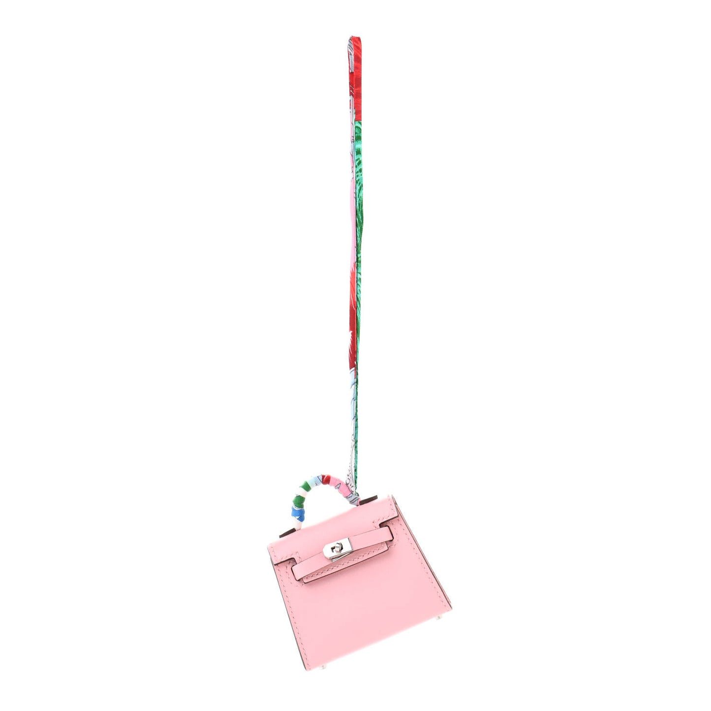 Tadelakt Mini Kelly Twilly Bag Charm Rose Sakura