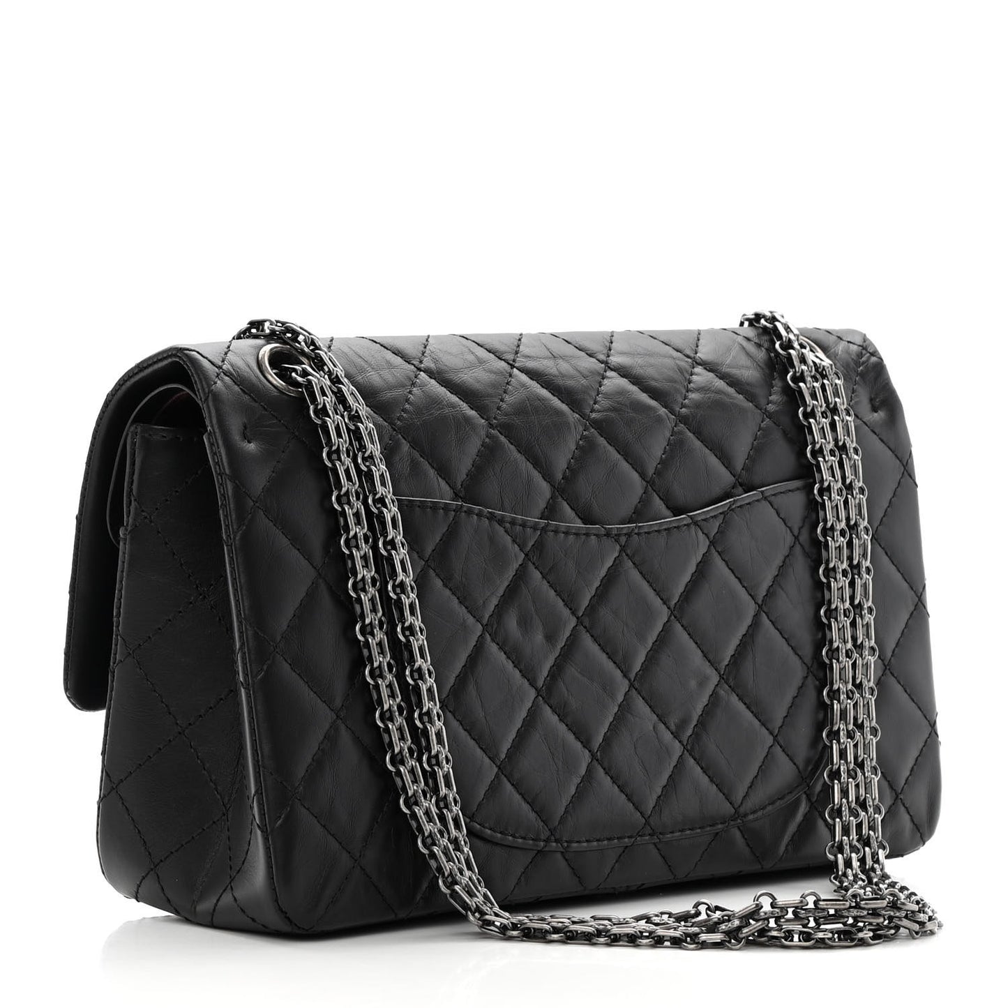 Aged Calfskin Quilted 2.55 Reissue 226 Flap Black