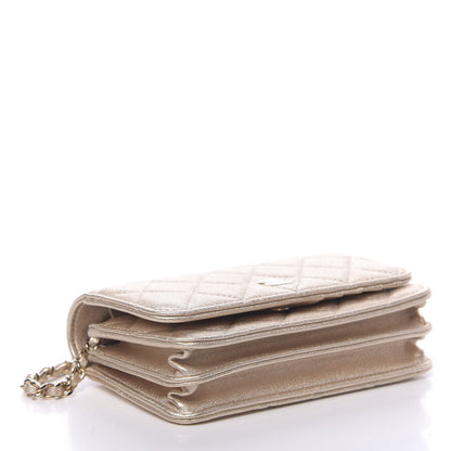 Chanel Metallic Lambskin Quilted Mini Wallet On Chain WOC Gold 4 of 11