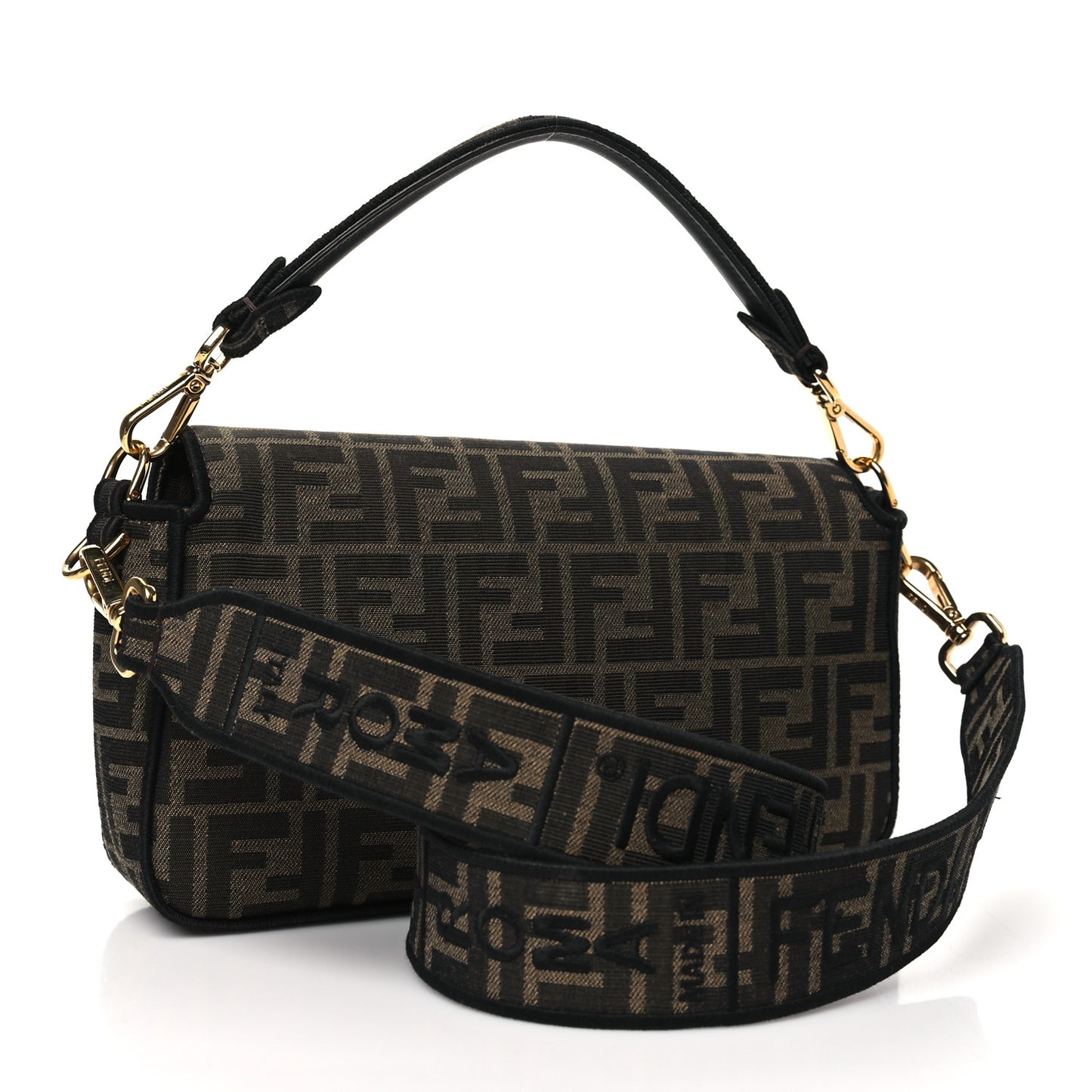 Fabric Jacquard FF 1974 Medium Baguette Tobacco Moro Black
