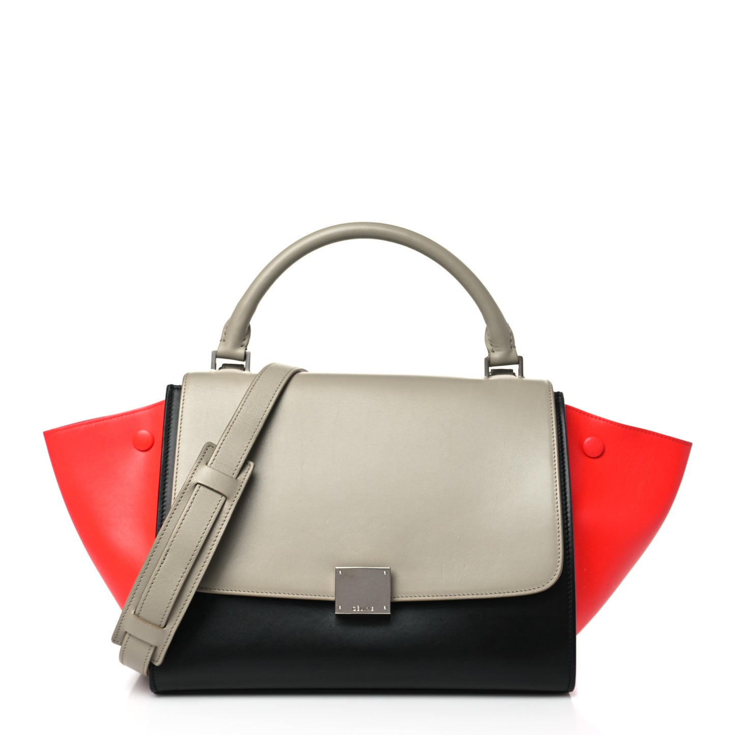 Smooth Calfskin Medium Tri-Color Trapeze Taupe