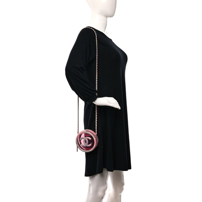 Chanel PVC Lambskin Filigree Round Clutch With Chain Pink 2 of 9