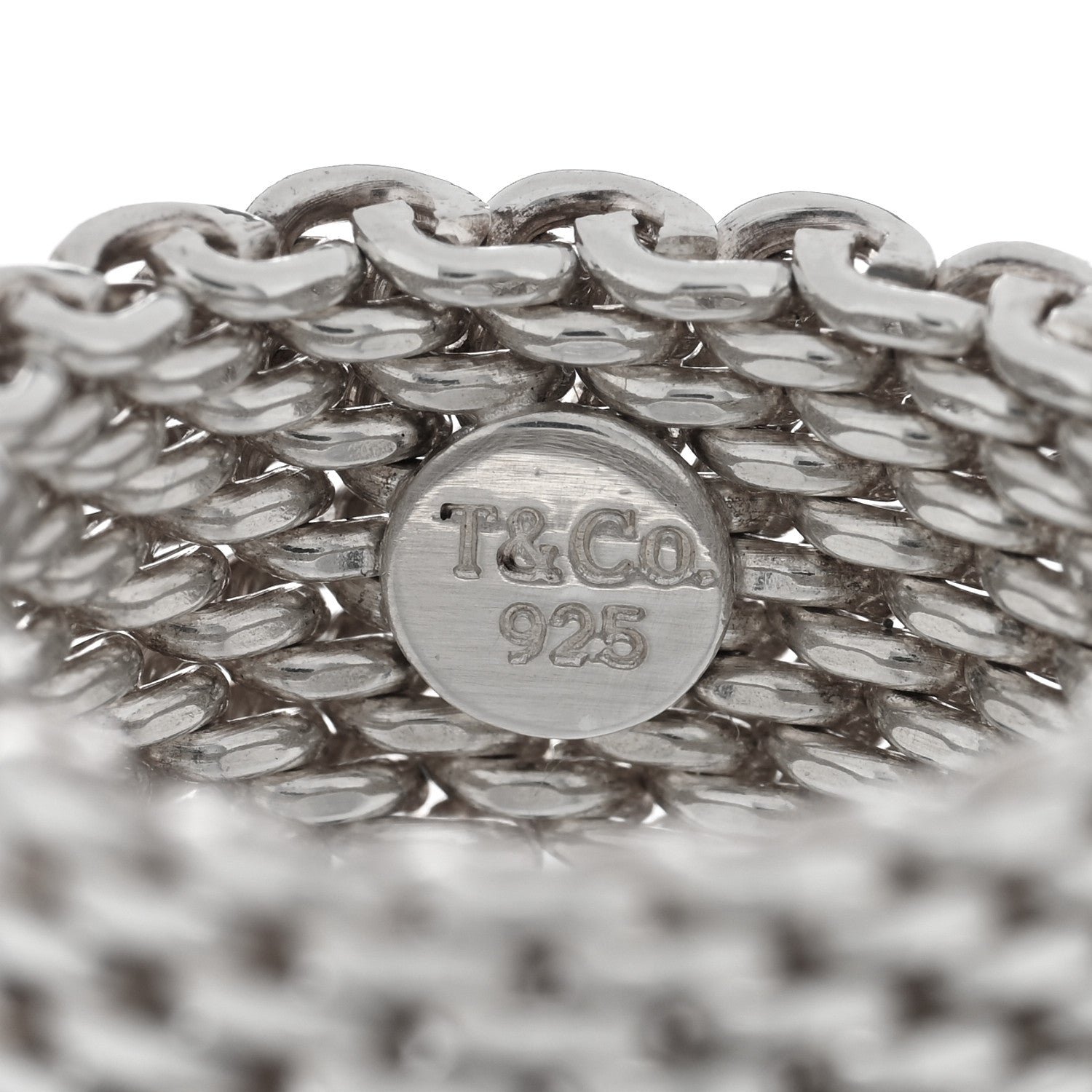 Tiffany Sterling Silver Somerset Mesh Ring 53 6.5 4 of 4