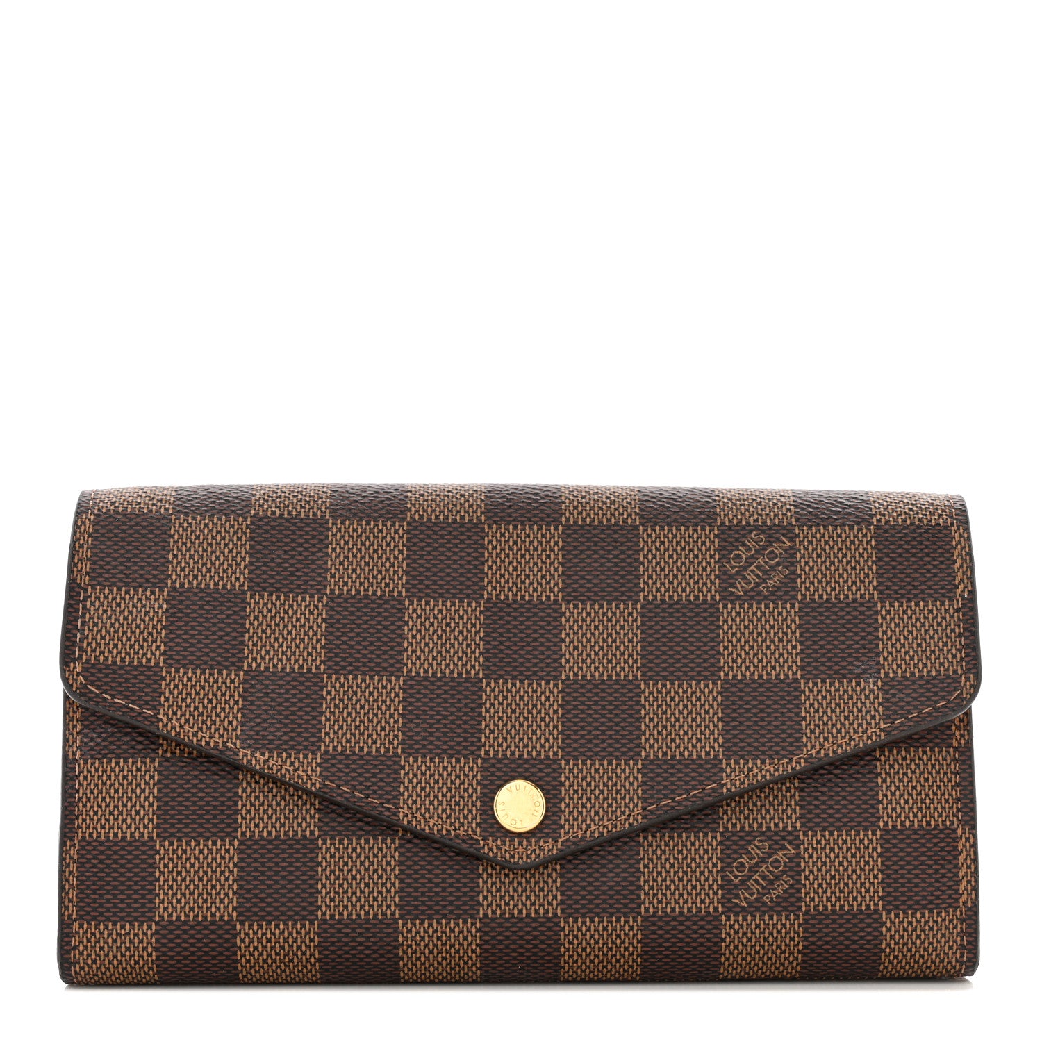 Louis Vuitton Damier Ebene Sarah Wallet NM Rose Ballerine 1 of 10