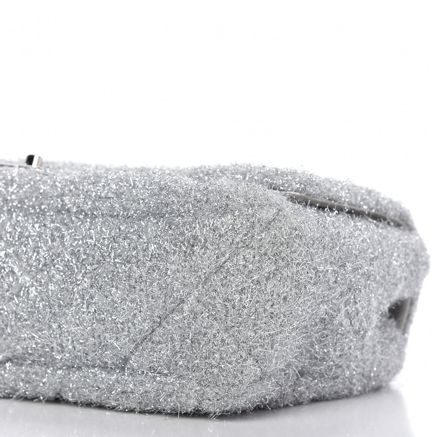 Chanel Lurex Knit Large Pluto Glitter Flap Silver 7 of 10