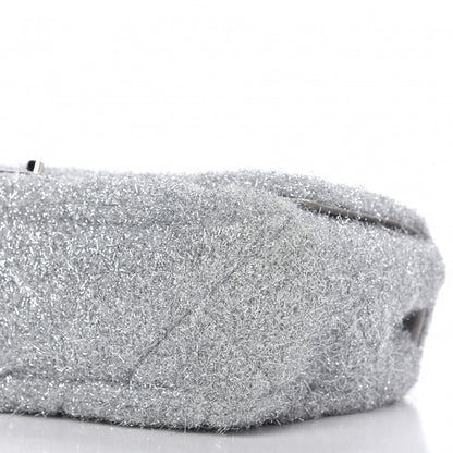 Chanel Lurex Knit Large Pluto Glitter Flap Silver 7 of 10