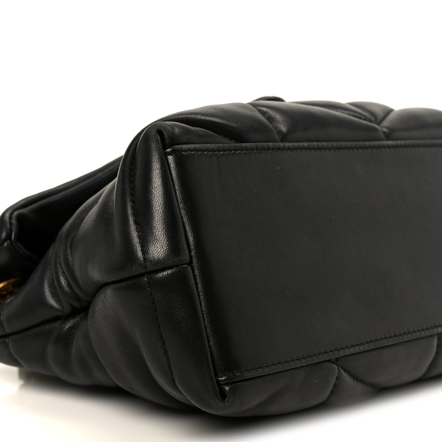 Saint Laurent Lambskin Quilted Small Loulou Puffer Monogram Chain Satchel Black 10 of 11