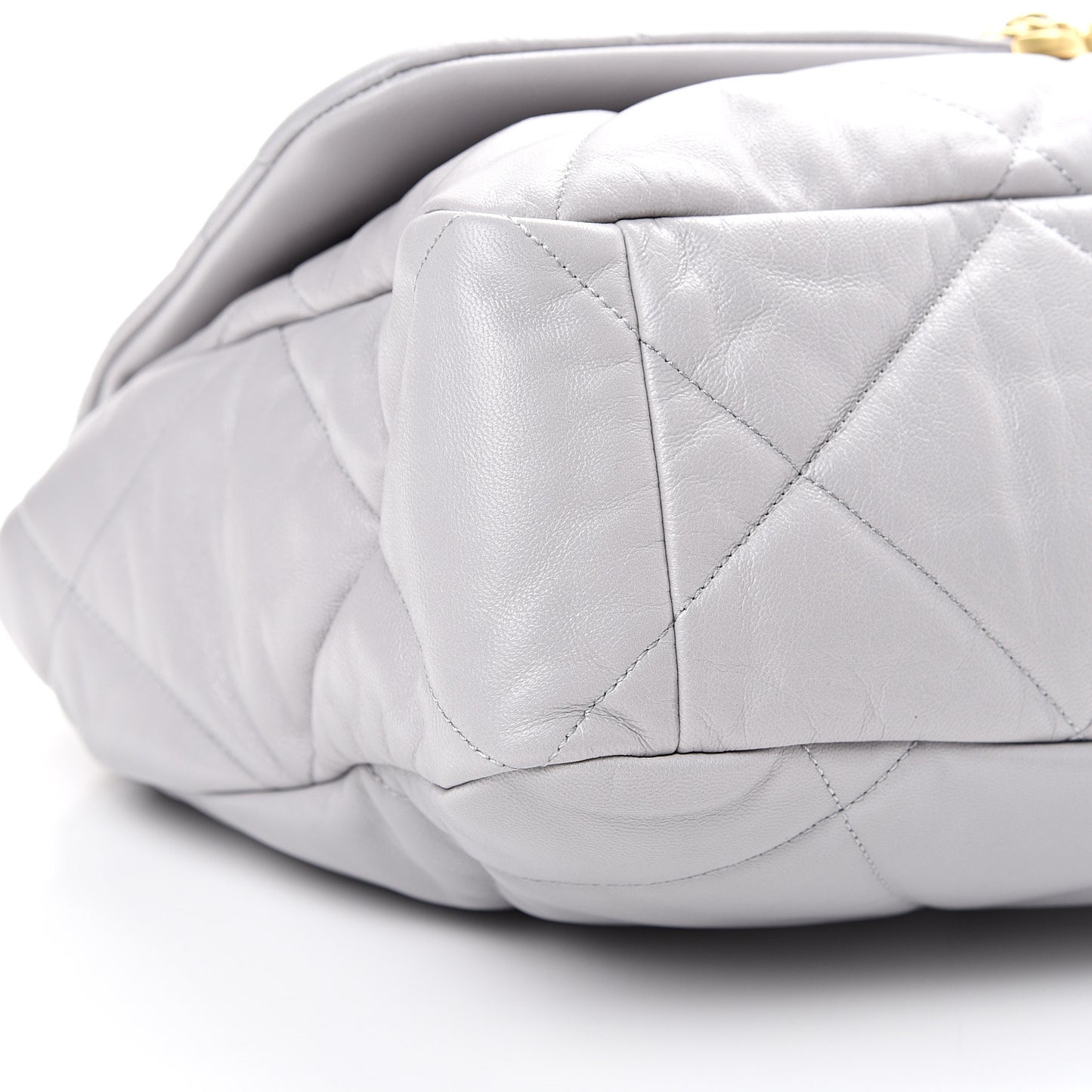 Goatskin Quilted Maxi 19 Flap Grey
