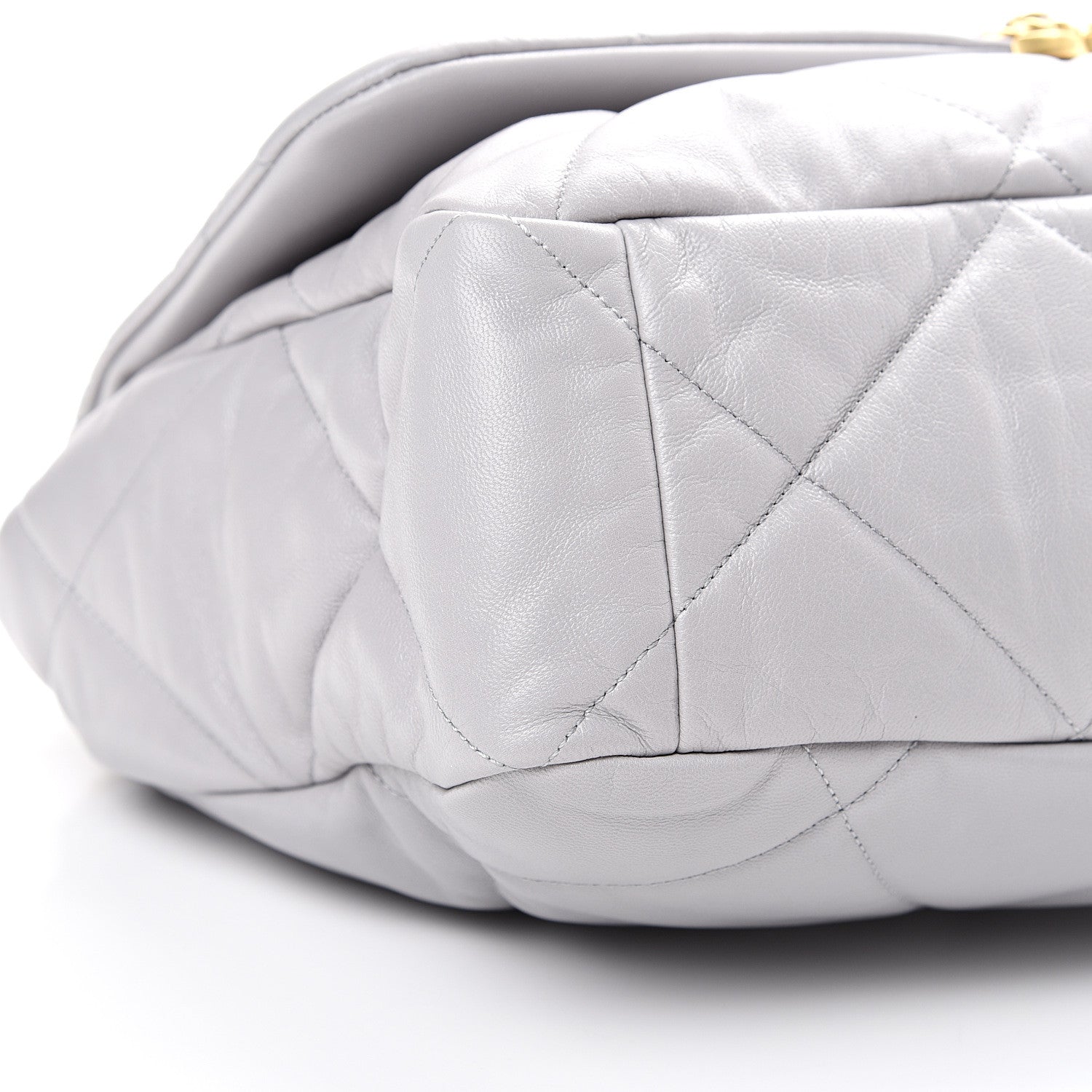 Chanel Goatskin Quilted Maxi 19 Flap Grey 8 of 9
