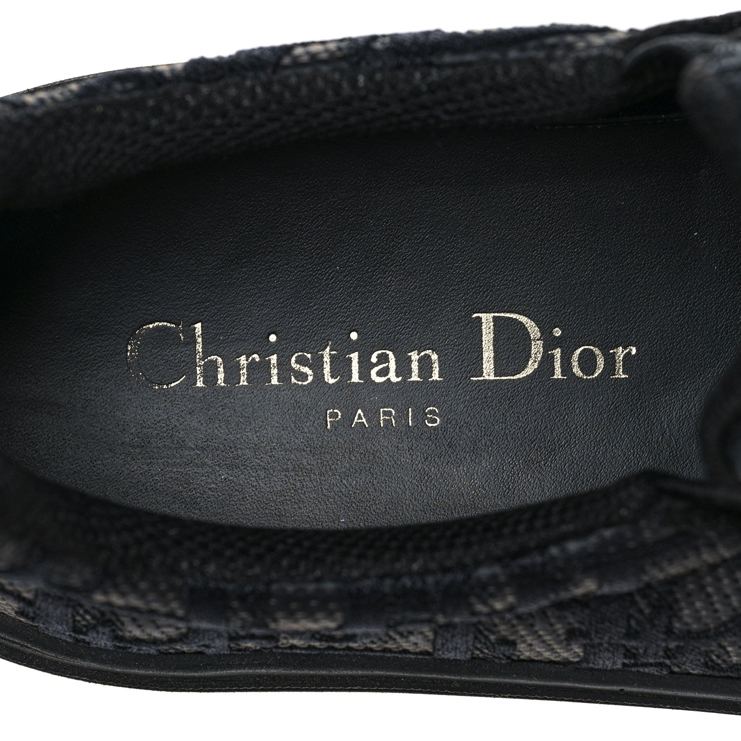 Christian Dior Shiny Technical Fabric Oblique Embroidered Womens Solar Slip On Sneakers 37.5 Black 7 of 9