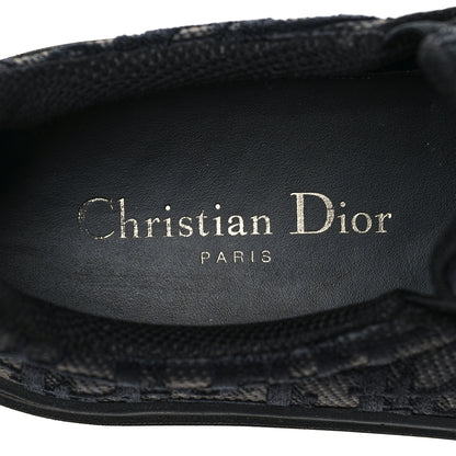 Christian Dior Shiny Technical Fabric Oblique Embroidered Womens Solar Slip On Sneakers 37.5 Black 7 of 9