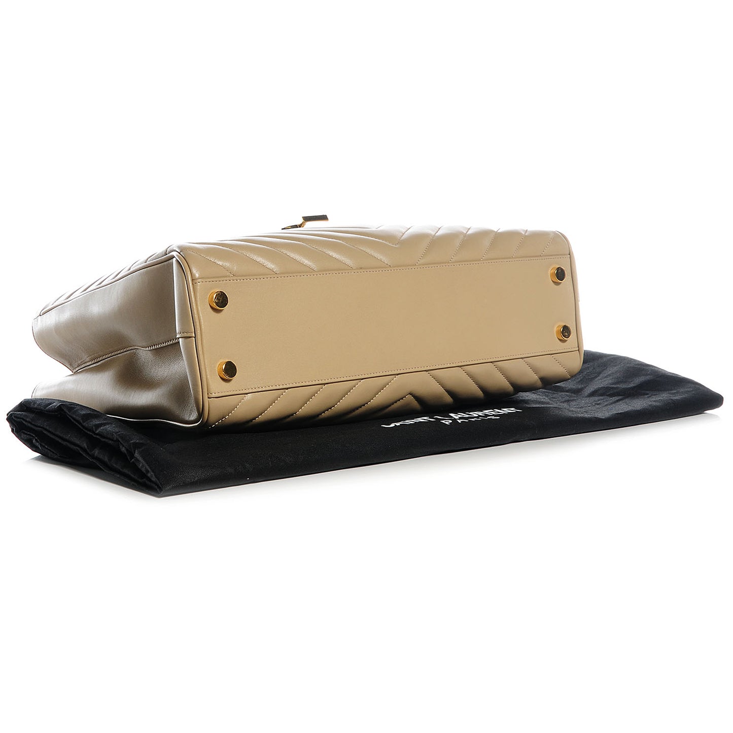 Matelasse Chevron Cassandre Shopper Dark Beige