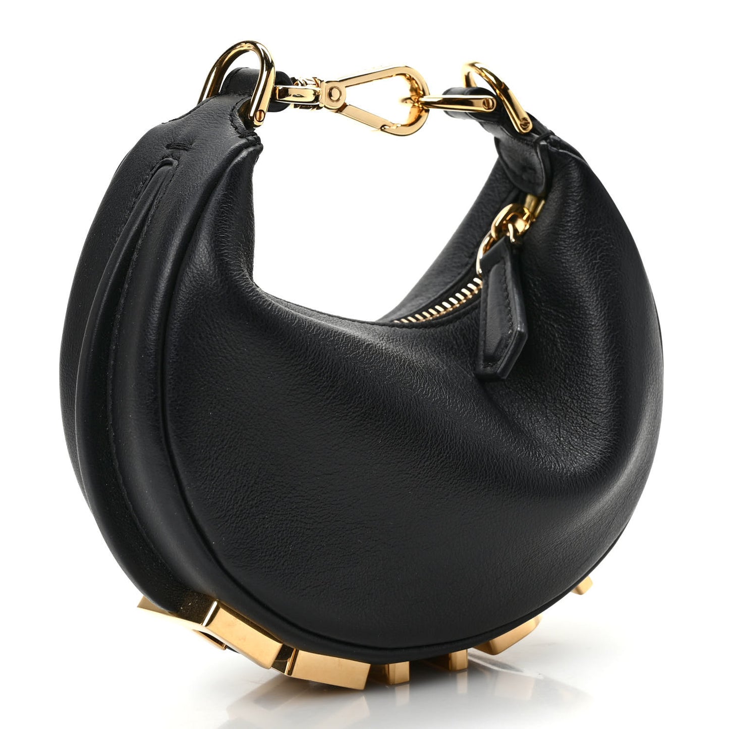 Vitello Grace Matte Nano Fendigraphy Hobo Charm Black