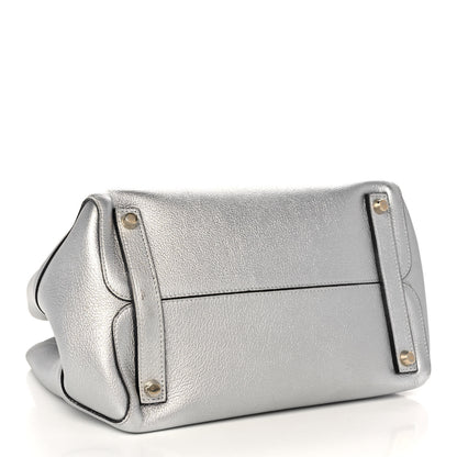 Christian Dior Metallic Supple Grained Calfskin Medium Open Bar Tote Silver 4 of 14