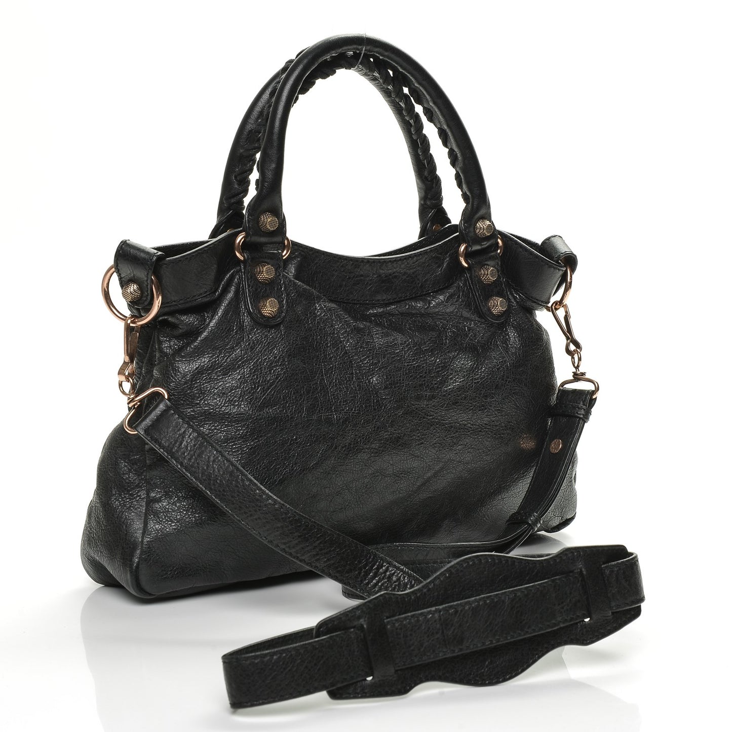 Agneau Giant 12 Rose Gold Hardware Town Black