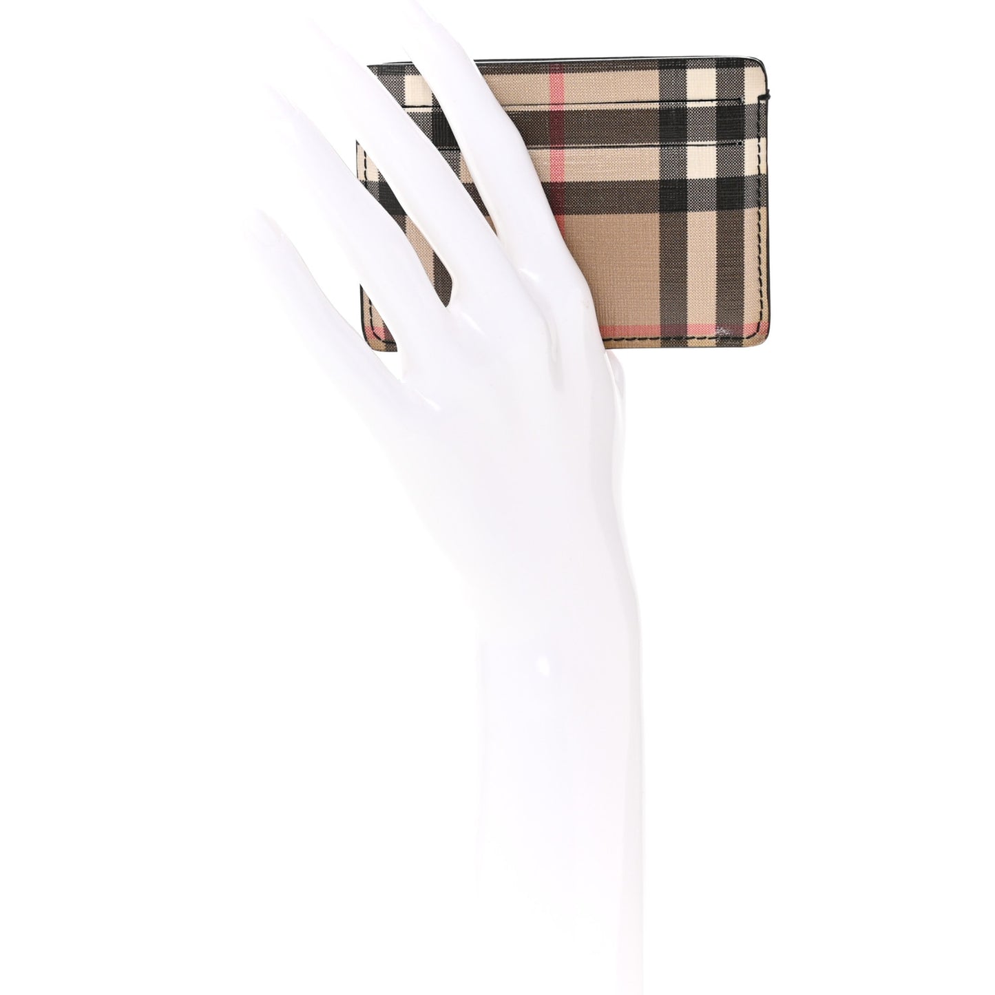 Vintage Check Calfskin Card Holder Black