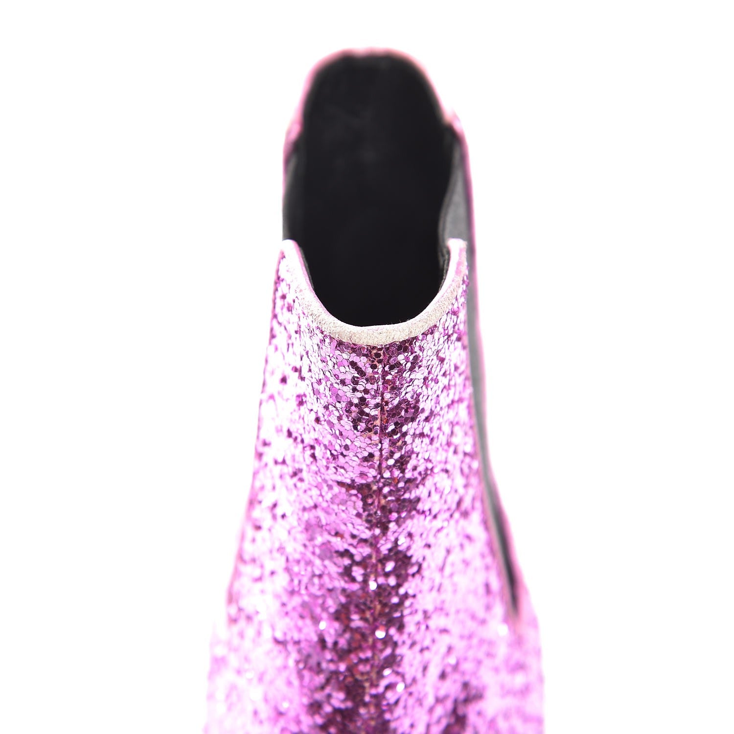 Saint Laurent Metallic Glitter Calfskin Babies Chelsea 90 Ankle Boot 35.5 Pink 9 of 10