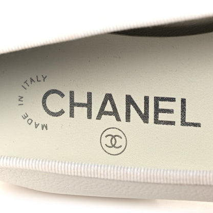 Chanel Patent Calfskin CC Cap Toe Ballerina Flats 36.5 White Red 8 of 9