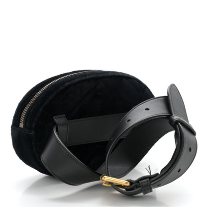Gucci Velvet Matelasse Marquise Crystals GG Marmont Belt Bag 75 30 Black 3 of 12