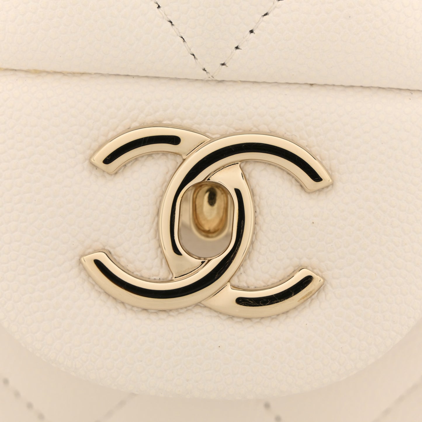 Caviar Quilted Jumbo Double Flap White