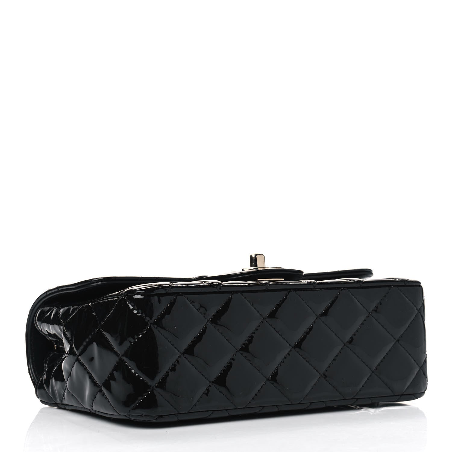 Chanel Patent Calfskin Quilted Mini Rectangular Flap Black 3 of 4