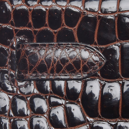 Hermes Shiny Porosus Crocodile Kelly Sellier 35 Havane 15 of 37